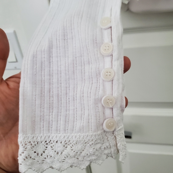 Free People White / Blanc long sleeve top size M. - Picture 3 of 12